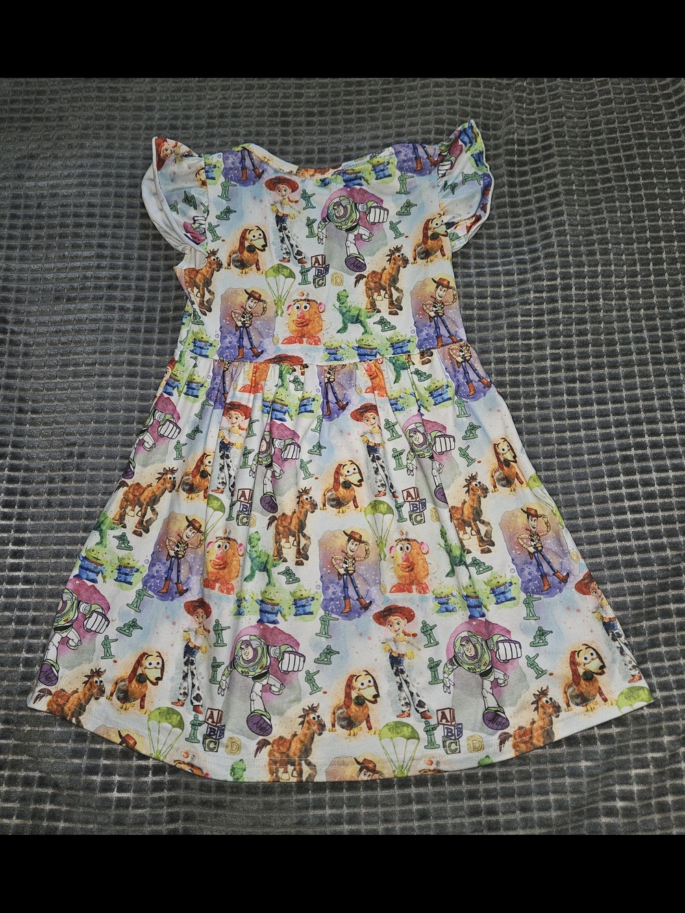 Toy Story Multi-Character Print Girls' Dress - White - Picture 5 of 6